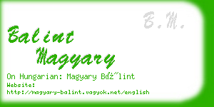 balint magyary business card